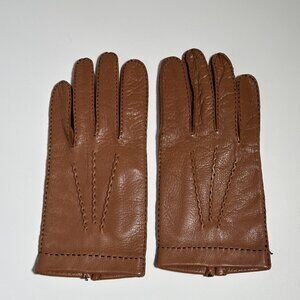 Hand stitched vintage deer skin leather gloves